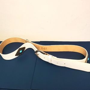 Garuglieri Italian leather foux turquoise western style belt